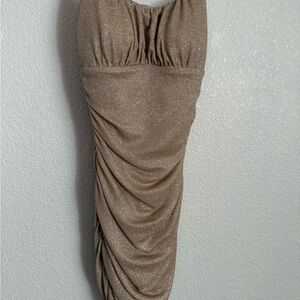 Honey and Rosie Shimmering homecoming prom  Dress in Tan